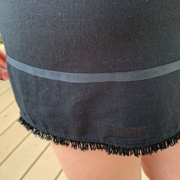 Black Fringe Linen Party Dress size 4‎ - Picture 7 of 10